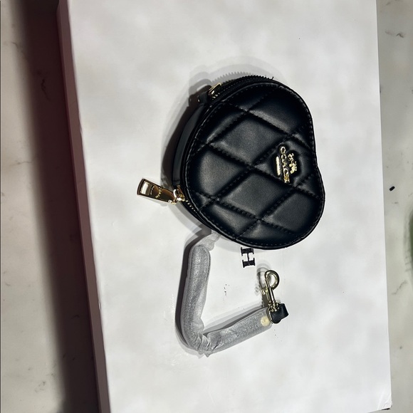 Coach Black Quilted Heart Mini Bag Set with Cherry Charm - Picture 5 of 8